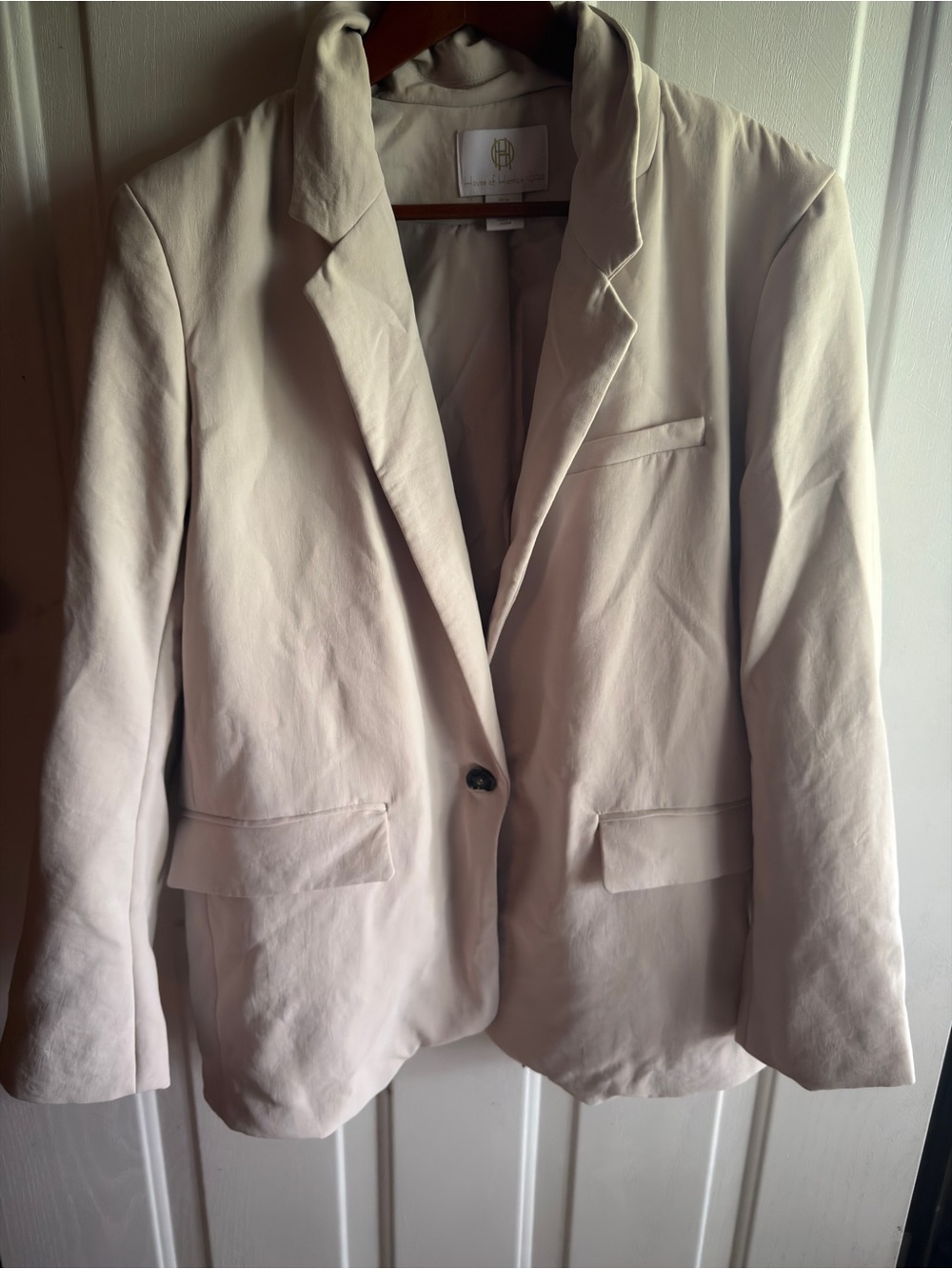 House of Harlow 1960 Light Cream Single-Button Blazer